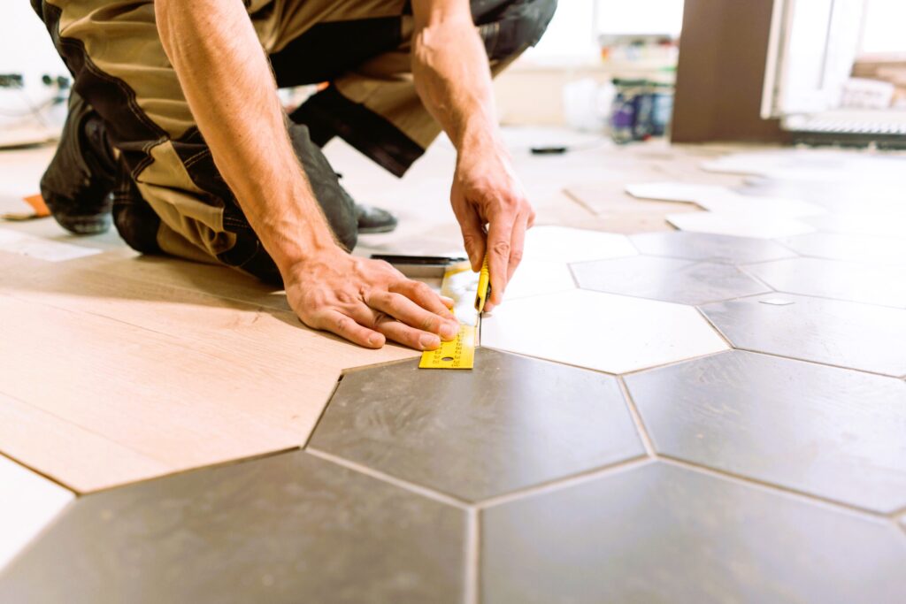 installing new wooden laminate flooring